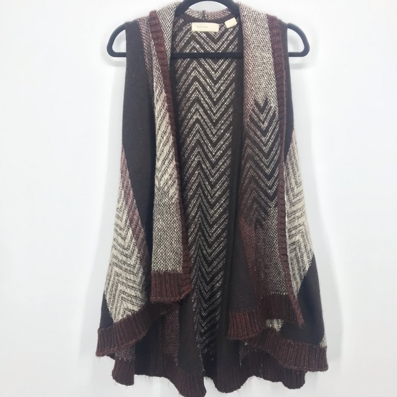 Sleeping on snow Mabli BOHO knit vest open waterfall cascade cardigan sh… - Picture 13 of 16